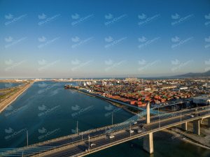 vue aerienne du pont de rades-la goulette tunisie